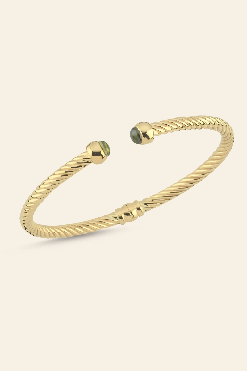 01637599-X12419KAAY-14K 14 Ayar Sarı Altın Klasik Twist Bilezik - Görsel 1