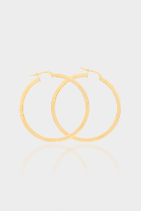 14 Ayar Sarı Altın Büyük Halka Küpe