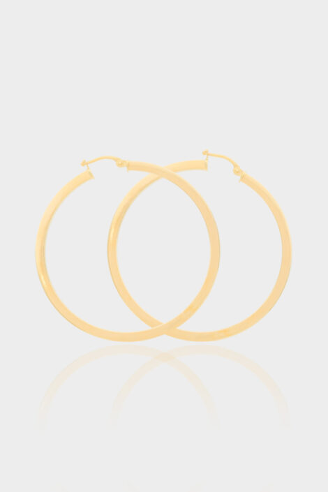 14 Ayar Sarı Altın 4 cm Halka Küpe