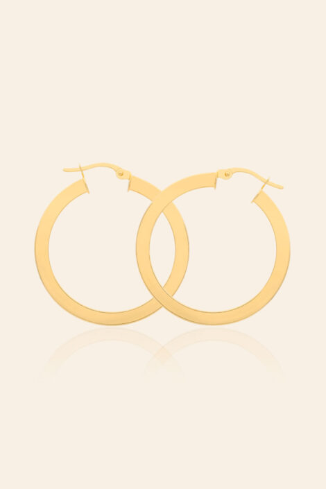 14 Ayar Sarı Altın 2.5 cm Halka Küpe