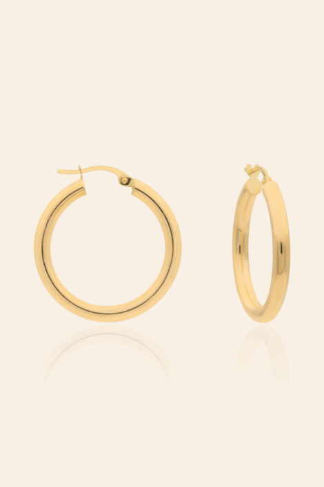 14 Ayar Sarı Altın 2 cm Halka Küpe