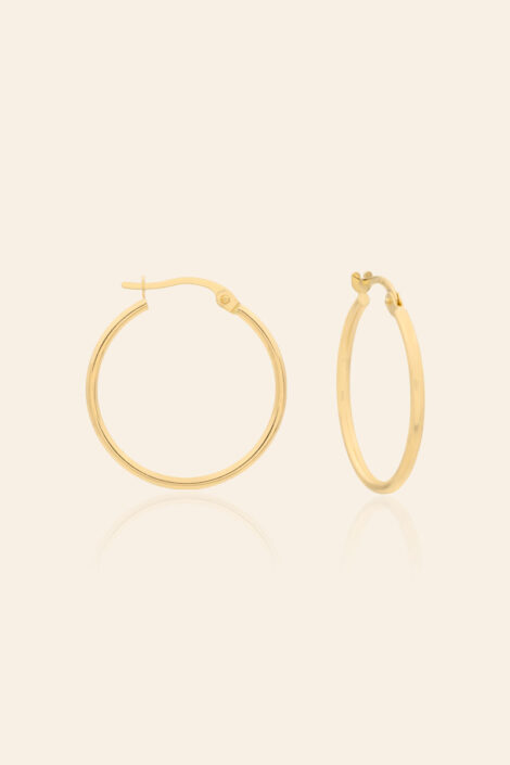 14 Ayar Sarı Altın 2 cm Halka Küpe