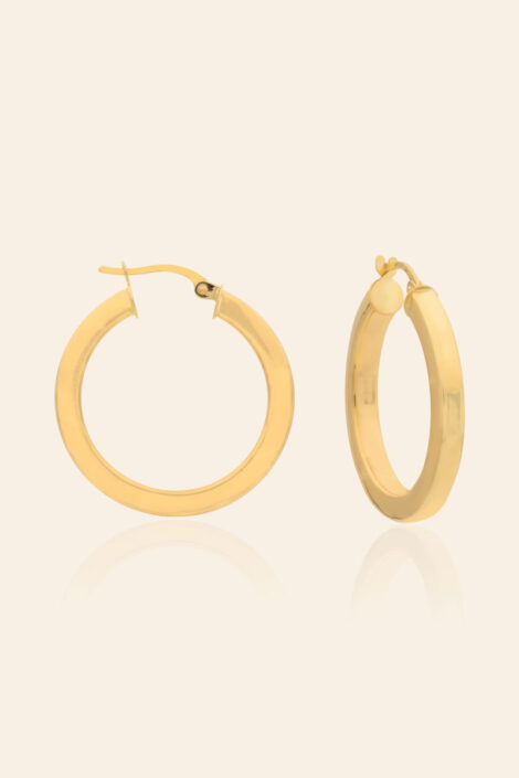 14 Ayar Sarı Altın 2 cm Halka Küpe