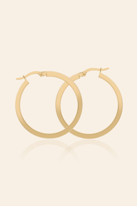 14 Ayar Sarı Altın 2.5 cm Halka Küpe