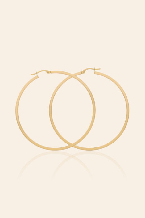 14 Ayar Sarı Altın 5 cm Halka Küpe