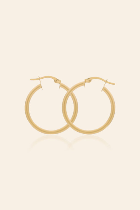 14 Ayar Sarı Altın 2 cm Halka Küpe