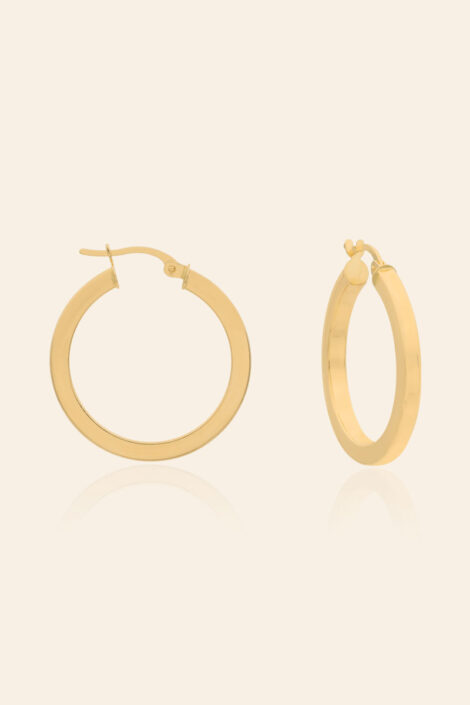 14 Ayar Sarı Altın 2 cm Halka Küpe