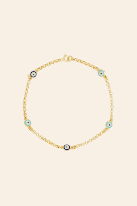 Sarı Altın Göz Figürlü Çocuk Bileklik