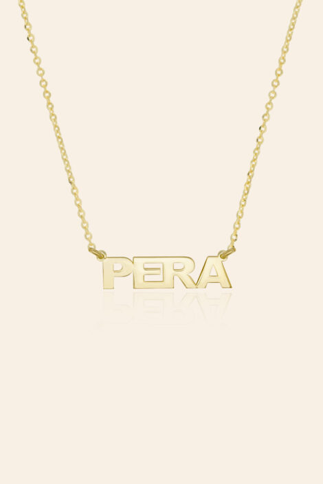 14 Ayar Sarı Altın Kişiselleştirilebilir İsim Harf Kolye