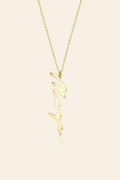 14 Ayar Sarı Altın Dört Harfli Kişiselleştirilebilir İsim Kolye