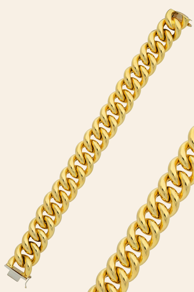 Altın Zincir Bileklik - 00972768 14 Ayar Sarı Altın Yoğun Dokumalı Zincir Bileklik - Görsel 1