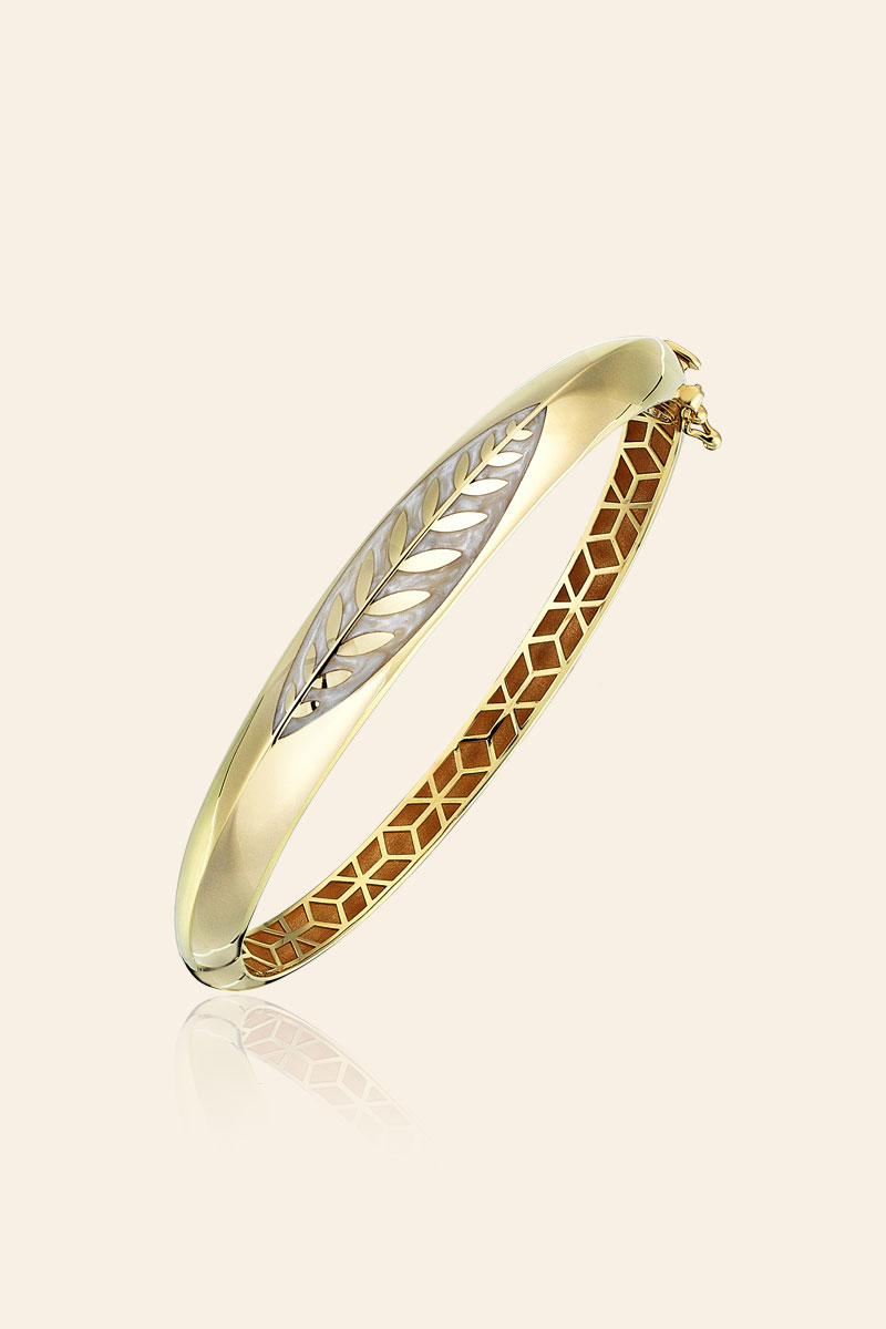 Olivia Altın Kelepçe Bilezik - 01137083 14 Ayar Sarı Altın Sedefli Olivia Koleksiyon Bilezik - Görsel 1