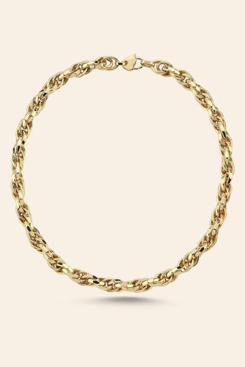 14 Ayar Sarı Altın Spiga Zincir Kolye