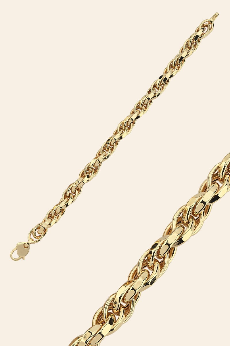 01522824 14 Ayar Sarı Altın Spiga Zincir Bileklik - Görsel 1