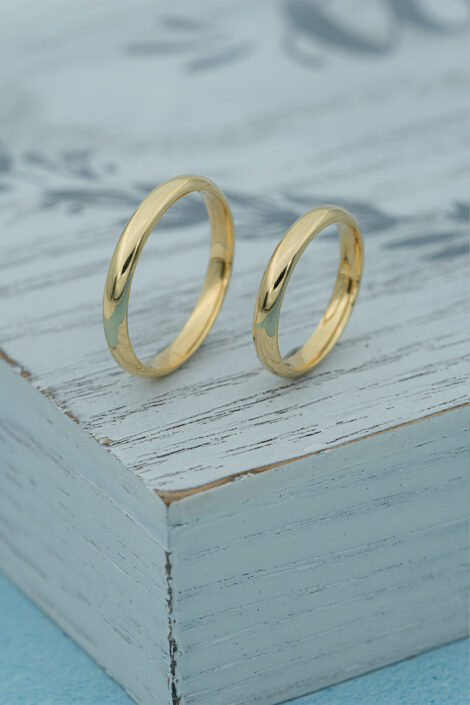 14 Ayar Sarı Altın Tam Bombe 3mm Alyans