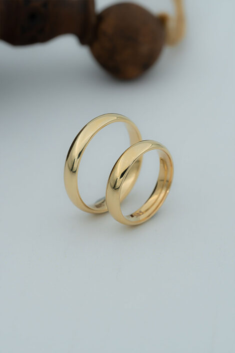 14 Ayar Sarı Altın 4mm Bombe Alyans