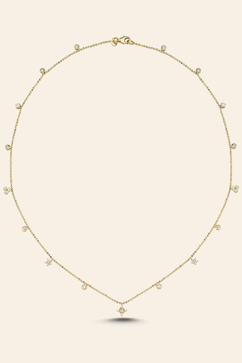 BEST183 14 Ayar Sarı Altın Minimal Tasarım Kolye - Görsel 1