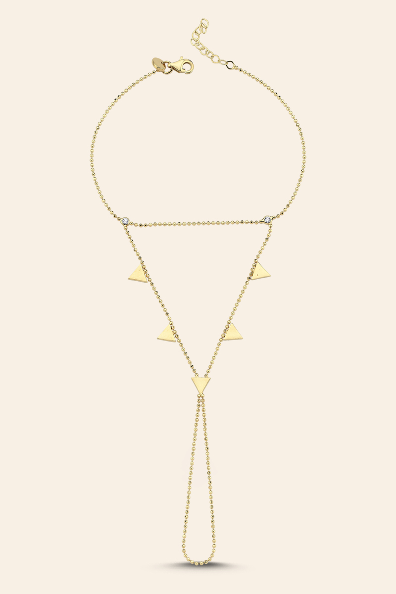 BEST71 14 Ayar Sarı Altın Üçgen Figürlü Şahmeran Bileklik - Görsel 1