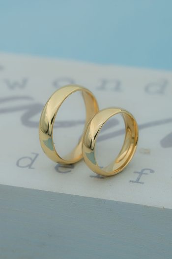 14 Ayar Sarı Altın 5mm Bombe Alyans