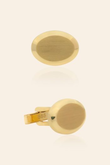 14 Ayar Altın Oval Kol Düğmesi