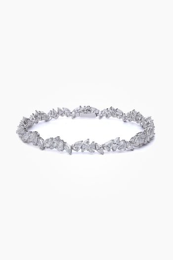 18 Ayar Beyaz Altın Özel Koleksiyon Su Yolu Pırlanta Bileklik