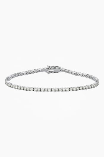 18 Ayar Beyaz Altın 2.30 Karat Su Yolu Pırlanta Bileklik