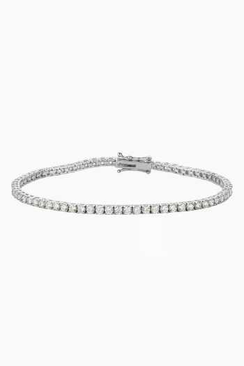 18 Ayar Beyaz Altın 3.45 Karat Su Yolu Pırlanta Bileklik