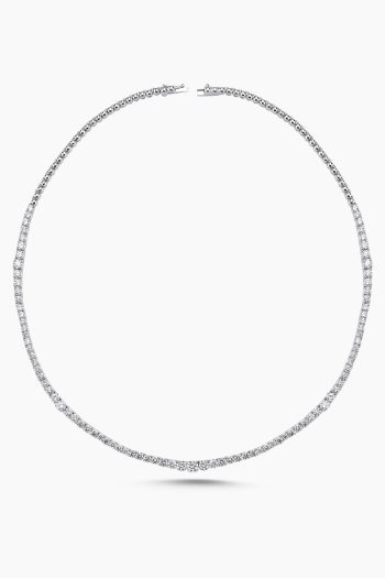 18 Ayar Beyaz Altın 8.29 Karat Pırlanta Su Yolu Kolye