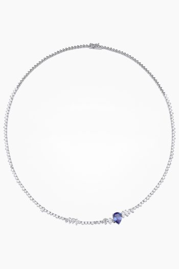 18 Ayar Beyaz Altın 2.76 Karat Pırlanta Su Yolu Kolye