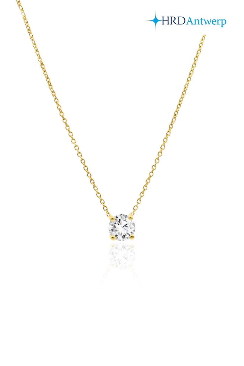 0.26 Karat Sertifikalı Pırlanta Tektaş İnce Tırnaklı Kolye - PKL1046 18 Ayar Altın 0.26 Karat Tektaş İnce Tırnaklı Pırlanta Kolye - Görsel 1