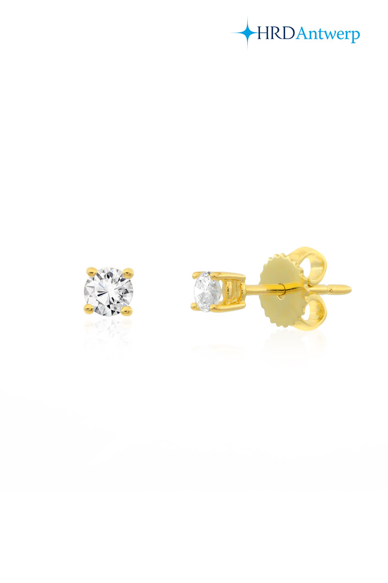 0.32 Karat Sertifikalı Pırlanta Tektaş İnce Tırnaklı Küpe - PKP0744 18 Ayar Altın 0.32 Karat Tektaş İnce Tırnaklı Pırlanta Küpe - Görsel 1