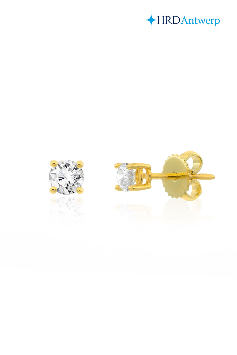 0.51 Karat Sertifikalı Pırlanta Tektaş İnce Tırnaklı Küpe - PKP0745 18 Ayar Altın 0.51 Karat Tektaş İnce Tırnaklı Pırlanta Küpe - Görsel 1