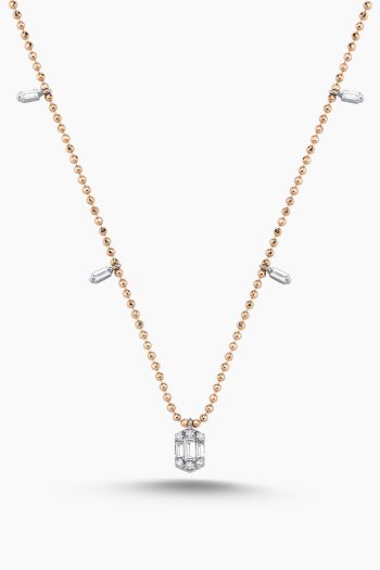 Altın Zincirli Pırlanta Minimal Tasarım Kolye