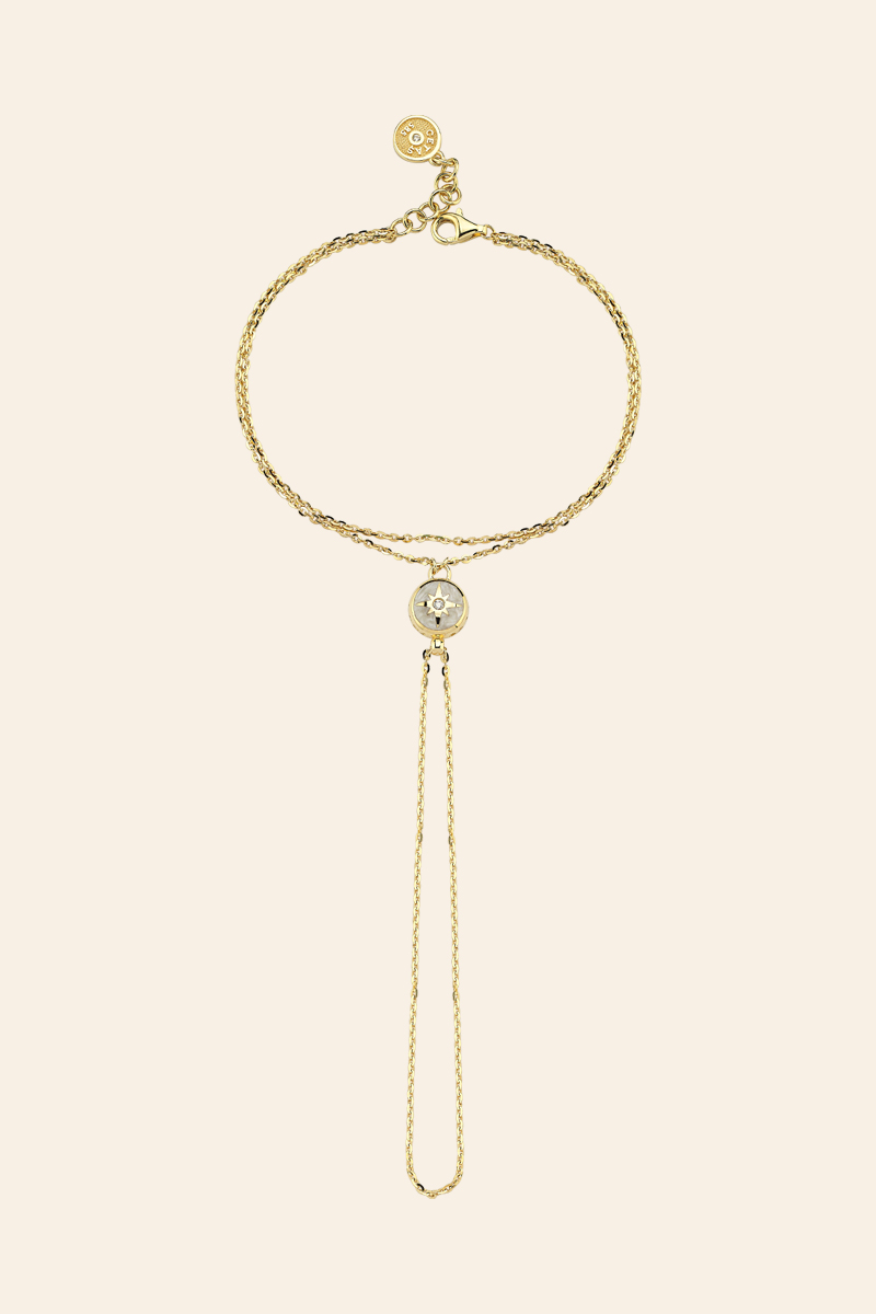 1538338 14 Ayar Sarı Altın Mineli Polaris Şahmeran Bileklik - Görsel 1